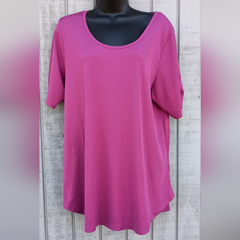 Lularoe Solid Colored Ribbed Scoop Neck Morgan Bl… - image 2